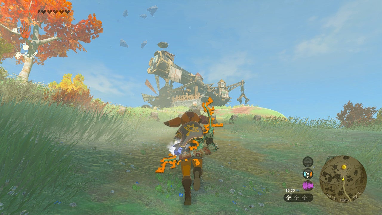 Link approaching the Akkala Ancient Tech Lab.