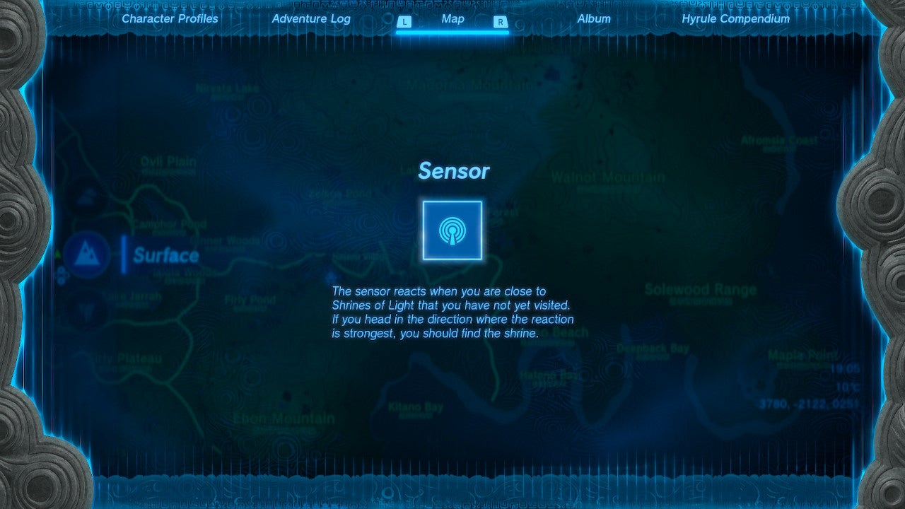 Link receives the Shrine Sensor for his Purah Pad in The Legend of Zelda: Tears of the Kingdom.