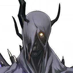 Close up of the Tempest Mephis Echo in Wuthering Waves, from the chest up.