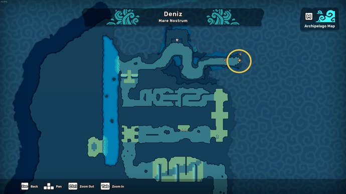 A map showing the entrance to Windward Fort in Temtem