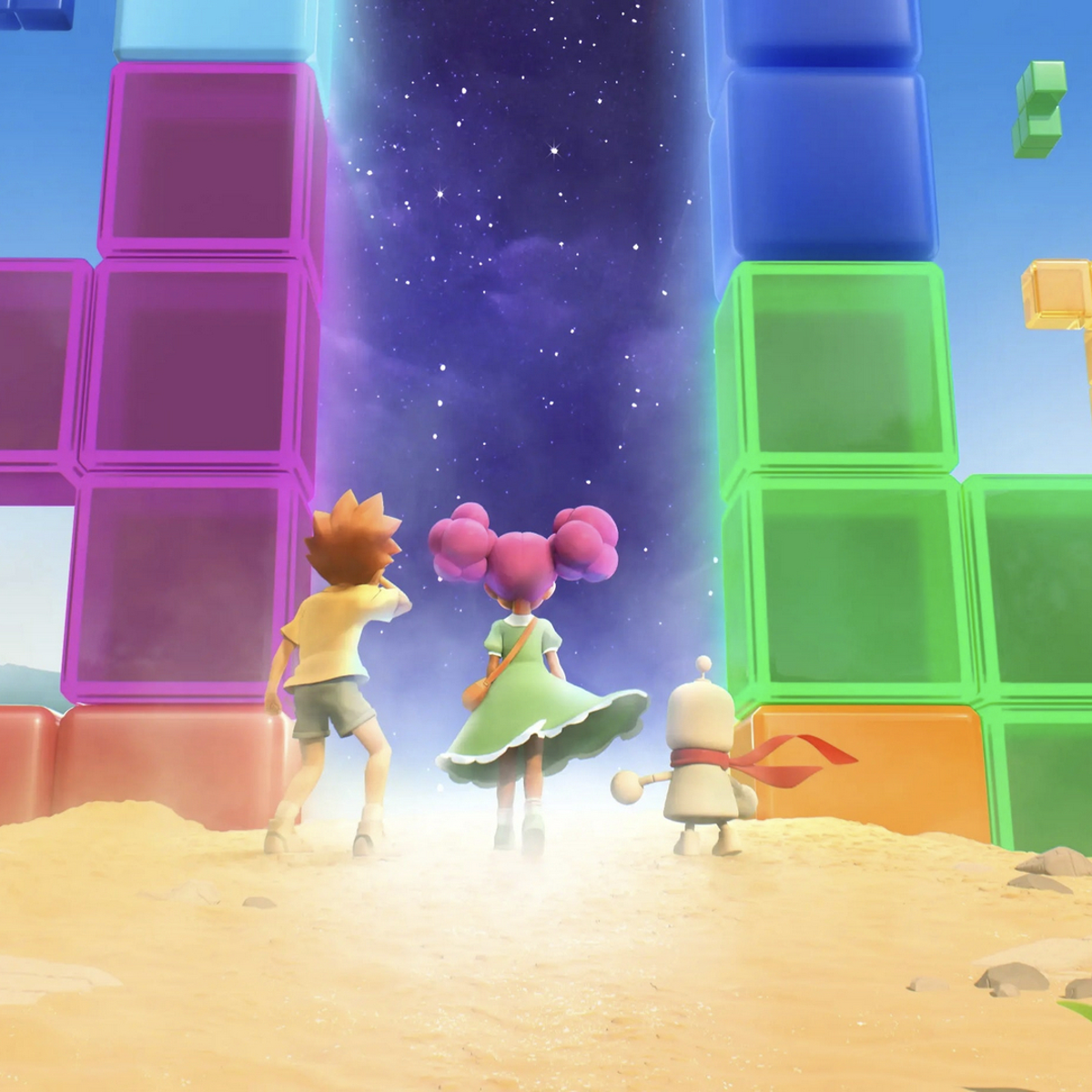 Tetris World Builders - Konsep karakter anak-anak dan Tetrimino raksasa