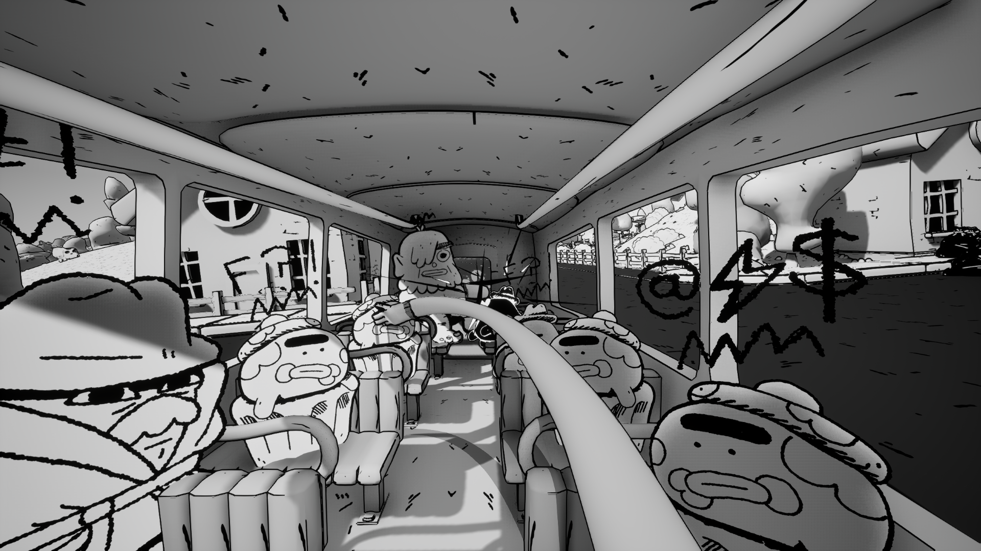 Slapping a passenger near the back of the bus in Thank You Bus Driver.