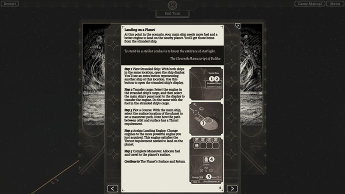 An in-game manual screen in The Banished Vault