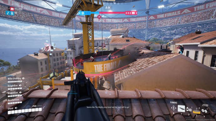 Attacking a platform full of players in The Finals season 2’s new Power Shift mode.