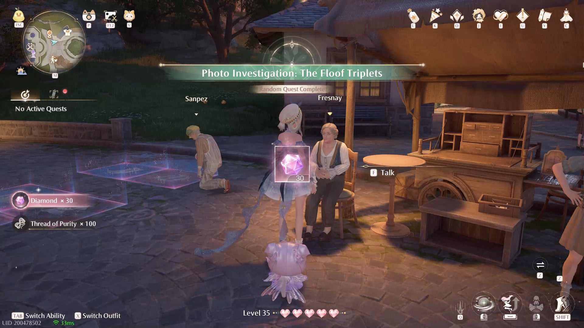 Rewards for completing The Floof Triplets Photo Investigation in Infinity Nikki.