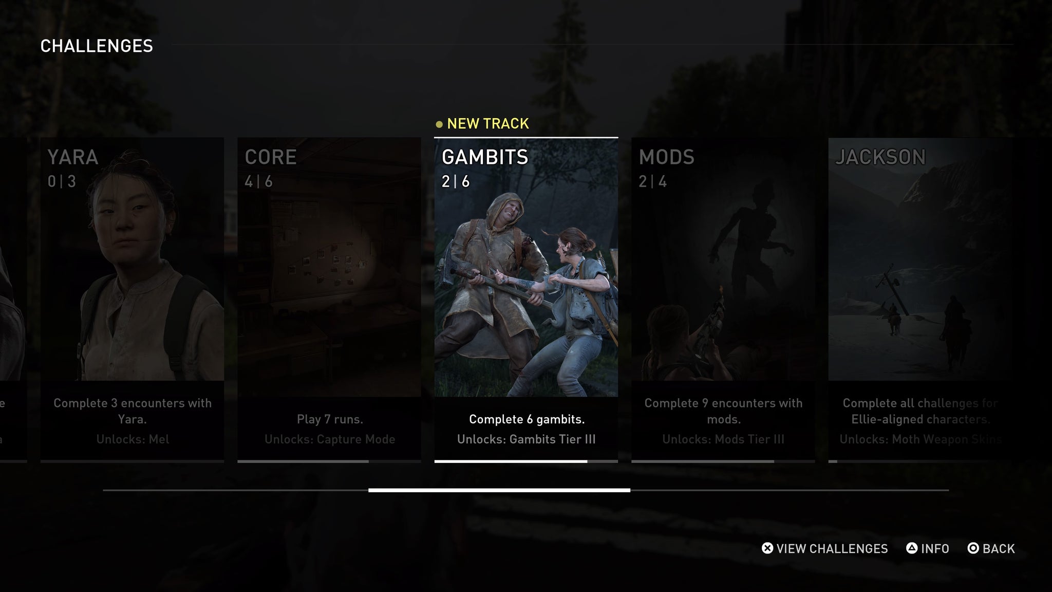 Completing various challenges and gambits will unlock more resources and options. - 4