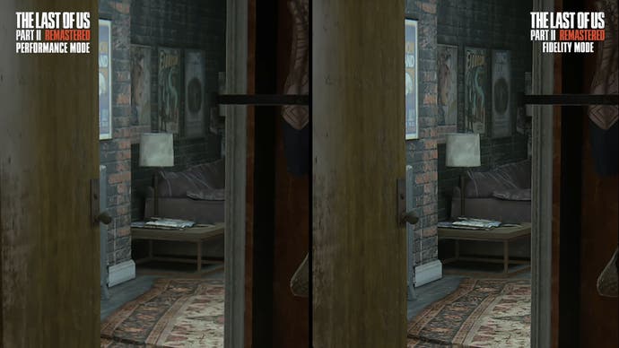 last of us part 2 remastered performance vs fidelity mode: interior detail