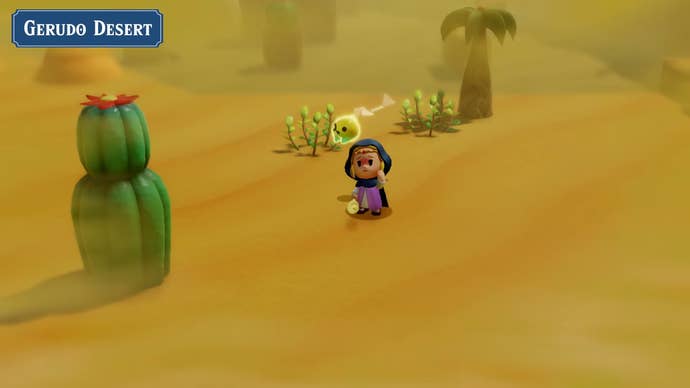 The Legend of Zelda: Echoes of Wisdom trailer screenshot showing Zelda sweating in a desert