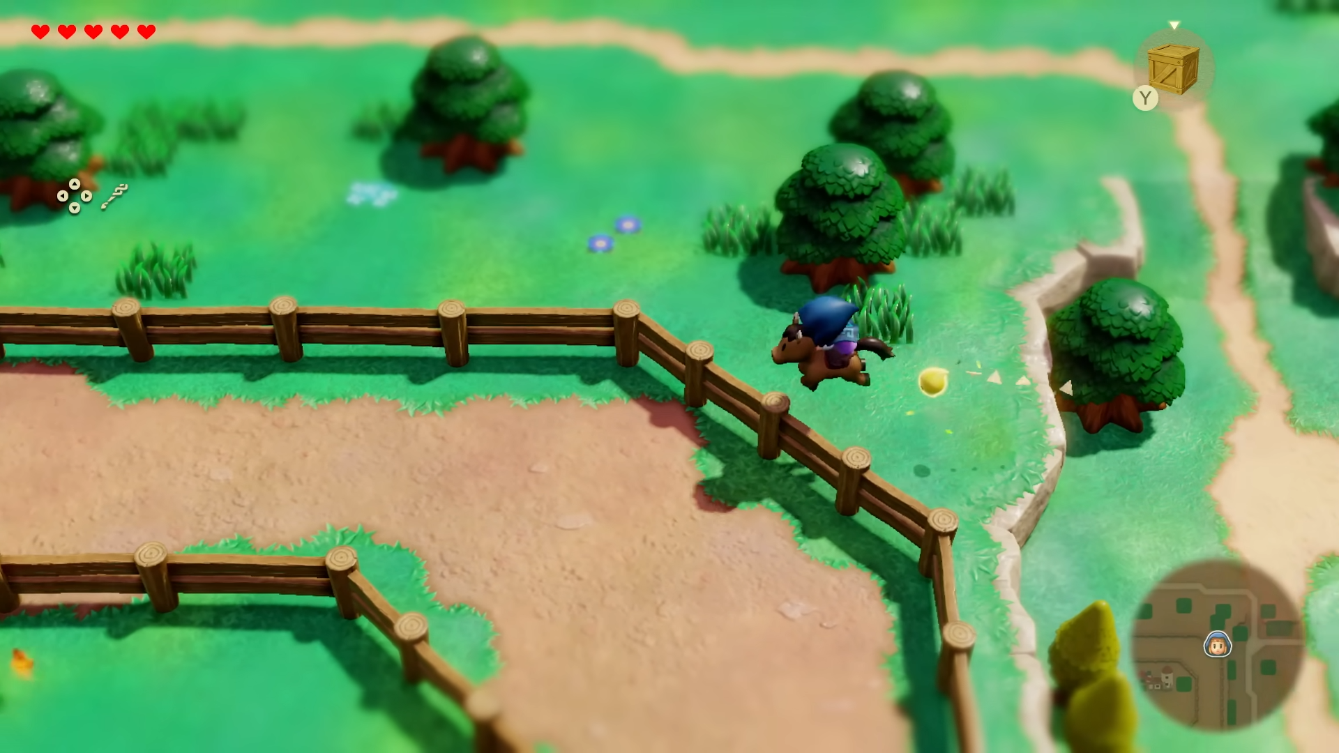 The Legend of Zelda: Echoes of Wisdom trailer screenshot showing Zelda jumping on a horse near what looks like a ranch