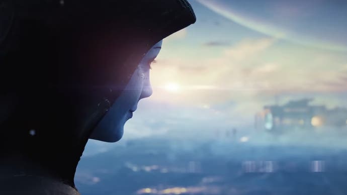 An older version of Liara looks on in this image taken from BioWare's Mass Effect 5 teaser trailer.