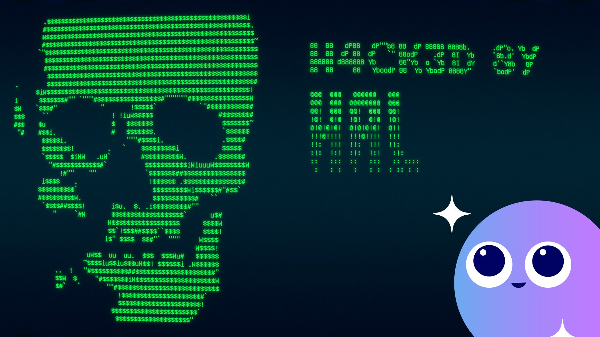 A skull and the words 'Hacked by HAL' are shown in binary code on an in-game screen in The Operator - 1