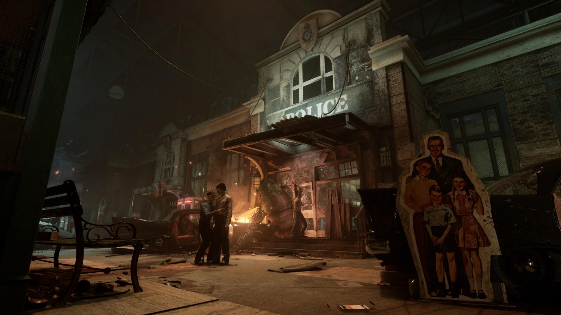 The front of the police station in The Outlast Trials - 4