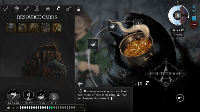 Deciding what resources to to the food pot that feeds the entre crew in The Pale Beyond