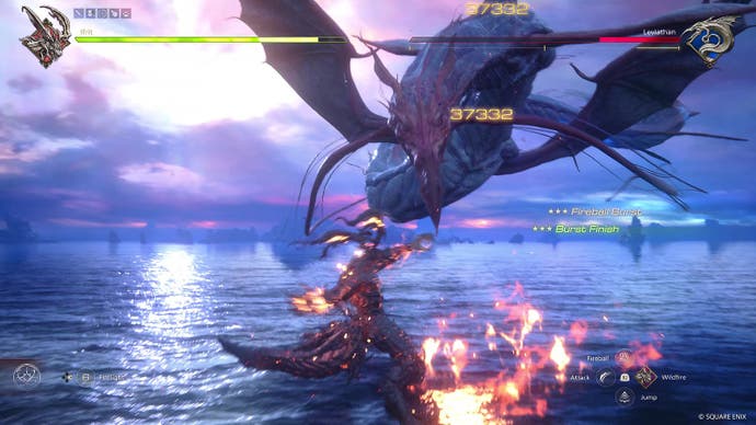 Clive en action dans le DLC Final Fantasy 16 The Rising Tide