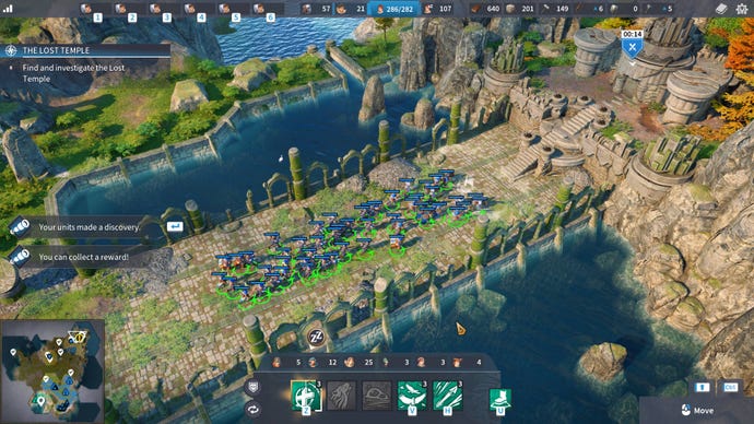 An army bolsters it’s forces on a bridge in The Settlers