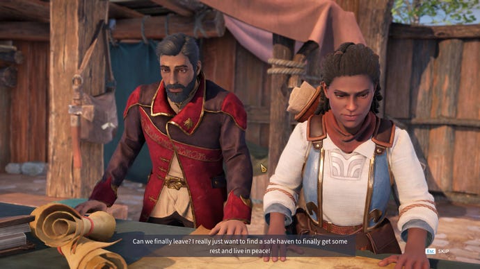 Two characters from The Settlers talk about finding a peaceful place to live