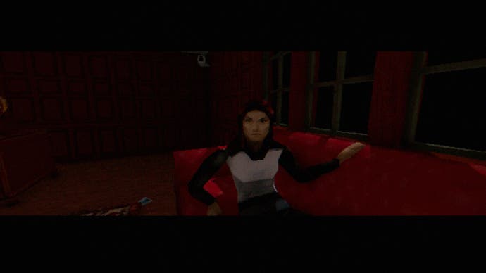 The Tartarus Key review screenshot, with Alex waking up on a sofa in a mysterious mansion