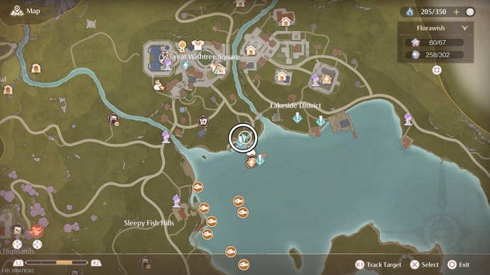 Circled map view of an Aventura location in Infinity Nikki.