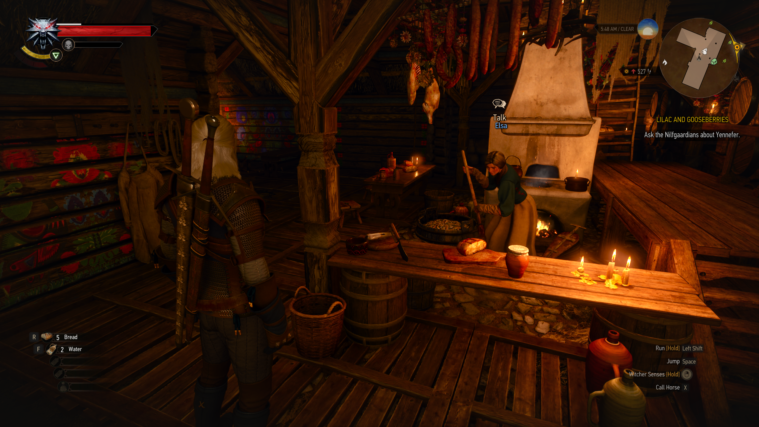 A tavern in The Witcher 3: Wild Hunt, running on RT Ultra mode after the next-gen update.