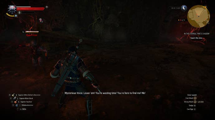 Witcher 3 screenshot showing Geralt fighting some Plague Victims.