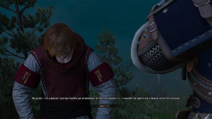 Witcher 3 next gen screenshot showing the eternal fire priest.