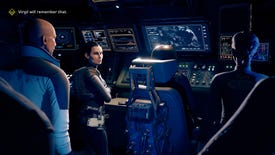 A woman looks to camera from inside a spaceship in The Expanse: A Telltale Series