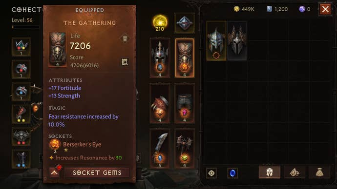 The Gathering Legendary chest piece in Diablo Immortal