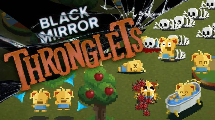 Thronglets, from the Black Mirror 'Plaything' episode, can be seen alongside the Black Mirror logo in key artwork for the game