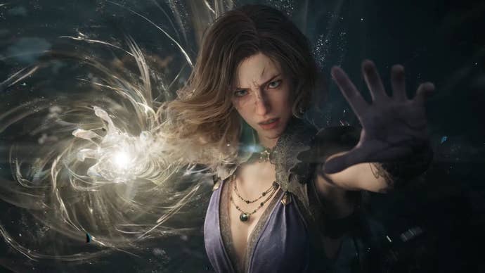 Tides of Annihilation trailer screenshot showing protagonist Gwendolyn with energy circling around her hand