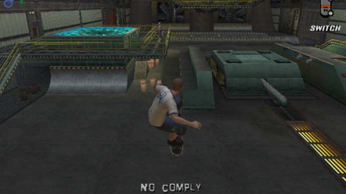 Tony Hawk does some skating in Tony Hawk's Pro Skater 3