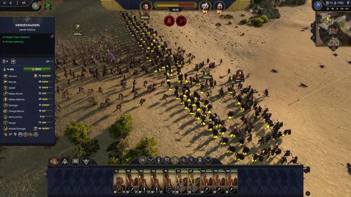 A desert battle scene in Total War: Pharaoh