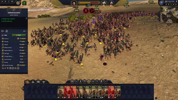 A desert battle scene in Total War: Pharaoh
