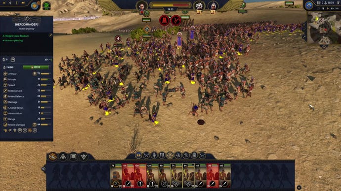 A desert battle scene in Total War: Pharaoh