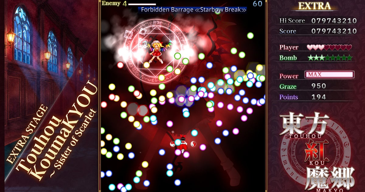 Cult classic shoot-em-up Touhou Koumakyou: The Embodiment of Scarlet Devil has a remake out now