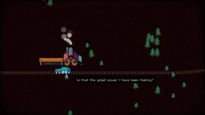A train at a station in Trainatic.