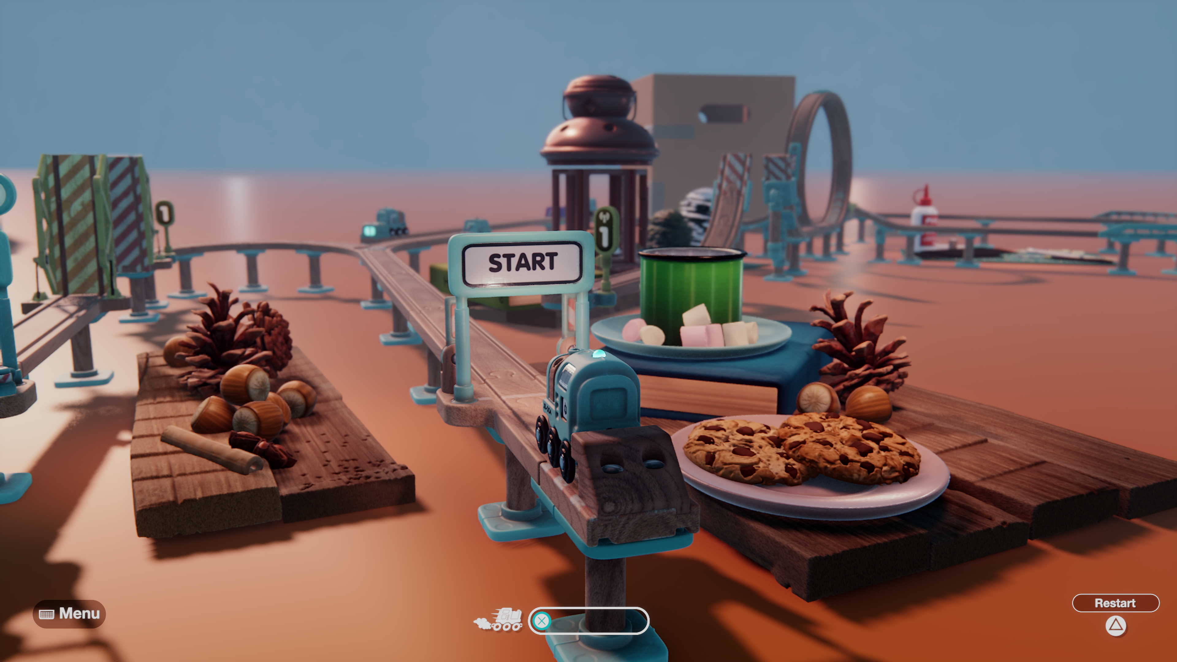 Tren tracks with some sweet treats