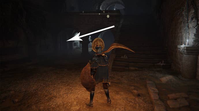 A hidden passageway inside the Deathtouched Catacombs in Elden Ring