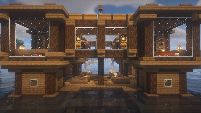 An Underwater House built in Minecraft by JUNS MAB Architecture Tutorial.