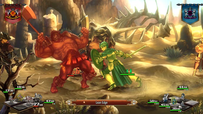 Alain attacks an enemy in a screenshot from Unicorn Overlord