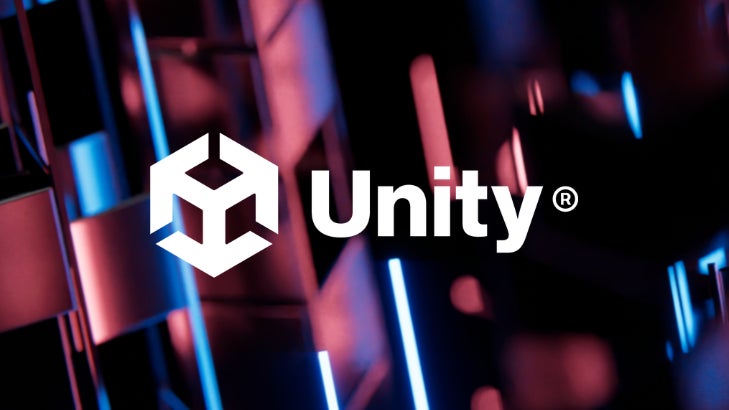 Unity's logo against a background of coloured lights. - 1