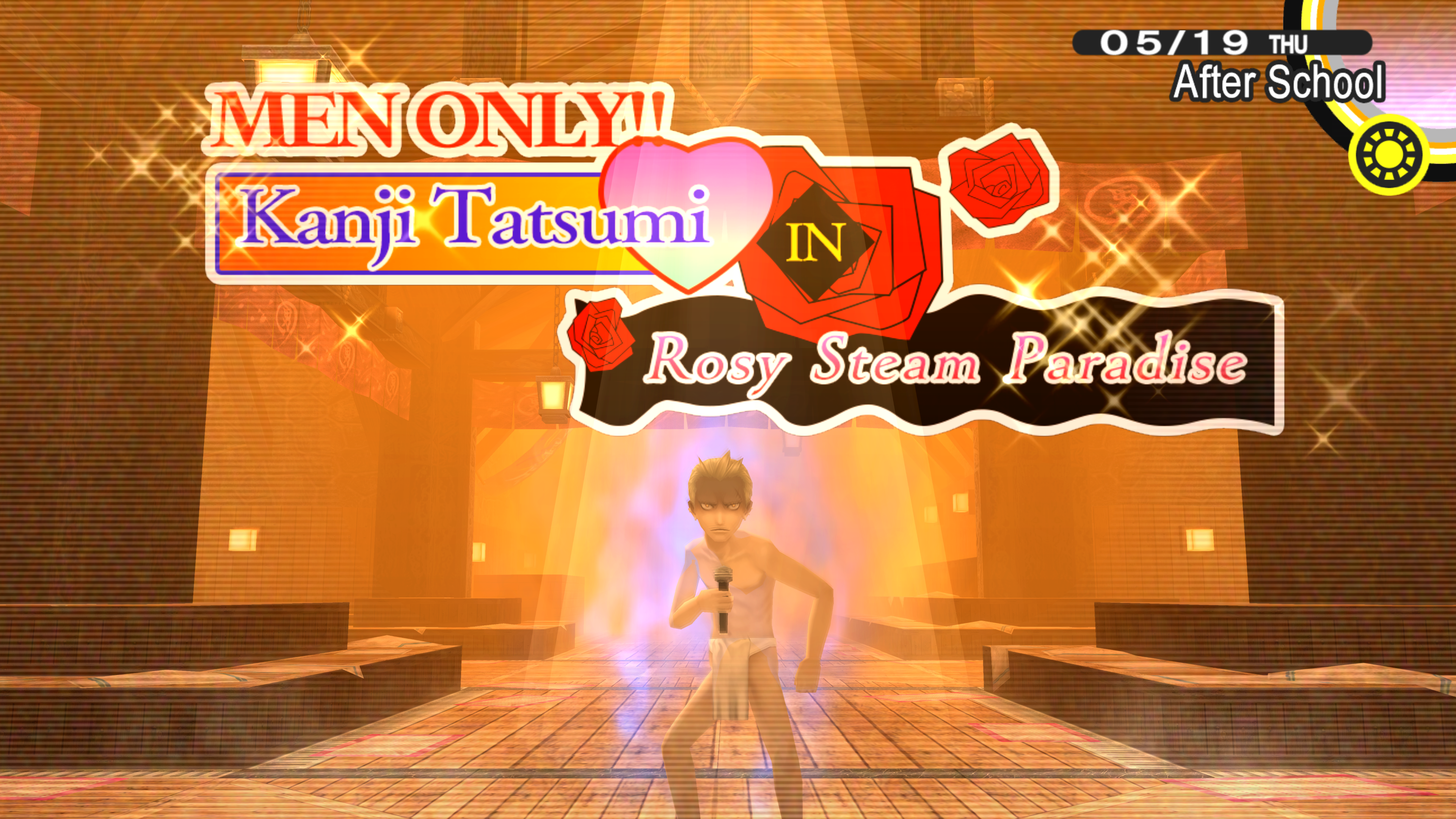 Persona 4 Golden bathhouse dungeon intro