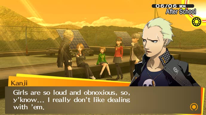Persona 4 Golden Kanji doesn’t like girls dialogue