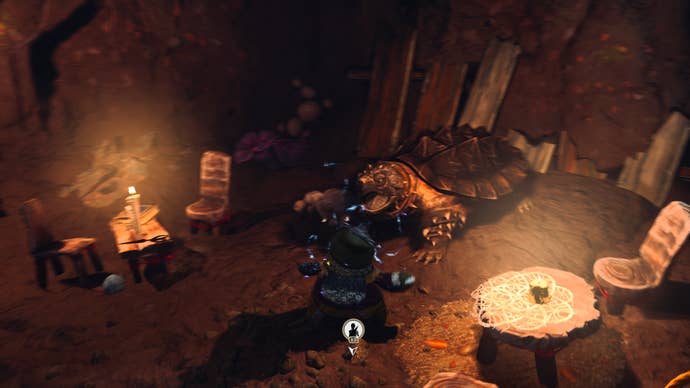 South of Midnight screenshot showing your companion in a burrow