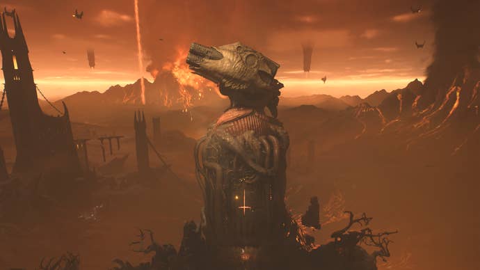 A massive gun turret in Doom: The Dark Ages.