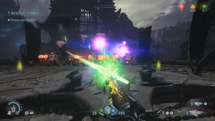 The player dodges an incoming attack in Doom: The Dark Ages.