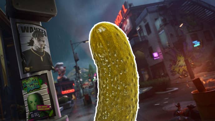 Fortnite Chapter 6 season 2 teaser - with a giant pickle.
