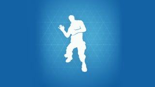 Fortnite's icon for the Laugh it Up emote, showing a silhouette of a man holding his side.