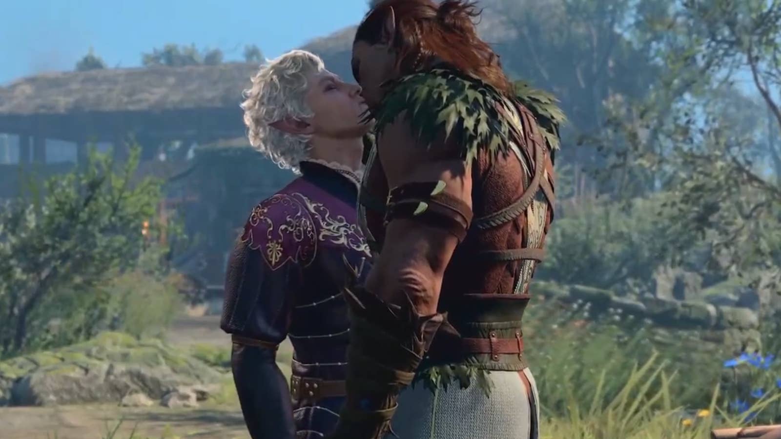 Beyond Limits: Exploring Polyamory in Games - Successes and Future Directions Astarion and Halsin lock lips in Baldur's Gate 3.