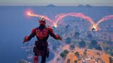 Screenshot of the Fortnite statue mini event showing red energy skimming out across the sea.