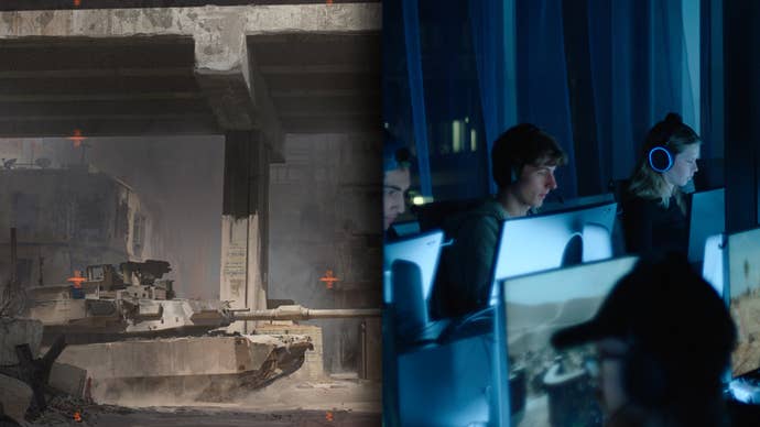 Battlefield concept art and testers photo.